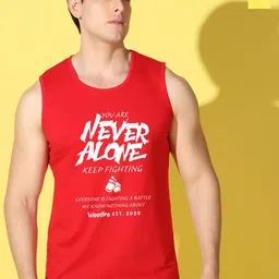 WOOSTRO Pack Of 2 Printed Combed Cotton Gym Vests VWS26(ALONE RED)(ALONE YELLOW)-image-27