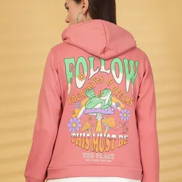 Thirty Threads Women Printed Hooded Sweatshirt-picture-0