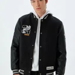 Koton Men Bomber with Embroidered Jacket-30