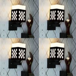Gojeeva Black Wood Square Shaped Wall Lamp-picture-31