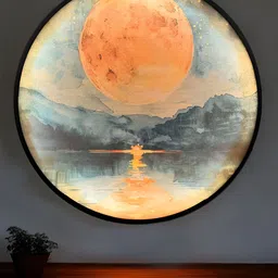 Art Street Green & Orange Synthetic Wood Other Wall Paintings-image-28