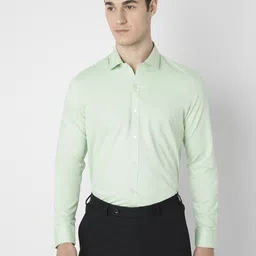 MARK & ALBERT Men India Slim Fit Spread Collar Solid Cotton Formal Shirt-image-78