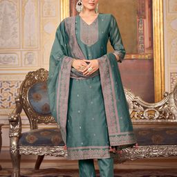 Saanjh Women Regular Kurta with Trousers & With Dupatta-image-55