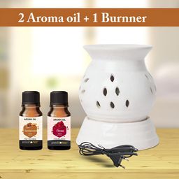 PEEPALCOMM White 2 Pieces Electric Diffuser With Sandalwood & Rose Oils - 10 ml Each-19