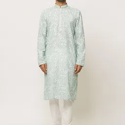 Arihant Rai Sinha Men Floral Printed Regular Pure Cotton Kurta with Churidar-image-98