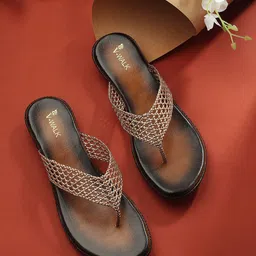 V-WALK Women Open Toe Flats-image-7