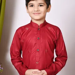 NFC CREATION Boys Embroidered Regular Sequinned Kurta with Pyjamas image 3