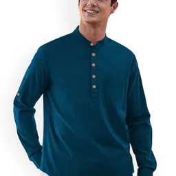TrendiVastra Mandarin Collar Cotton Short Kurta-image-28