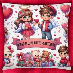 bettergiftflowers Red & White Square Printed Filled Cushions-image-70