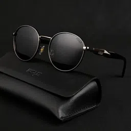 Irayz Unisex Black Lens & Gunmetal-Toned Round Sunglasses with-picture-32