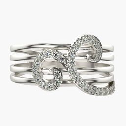 VALANOVA Women White Gold Plated Sterling Silver Lab Grown Diamond Ring-image-81