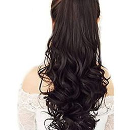 CRIBE Step Cutting Pony Tail Clip-In Wavy Hair Extension - Natural Brown-37