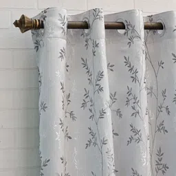 Ariana Grey & White Floral Door Curtain-20