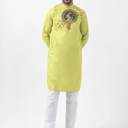 DEVOILER Men Ethnic Motifs Printed Regular Kurta with Pyjamas-9