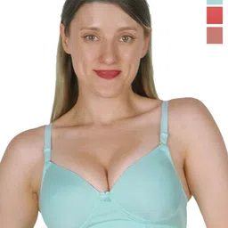 SHYAM SONS FLAIR plainmould Women Pack Of 3 Full Coverage Lightly Padded-picture-36