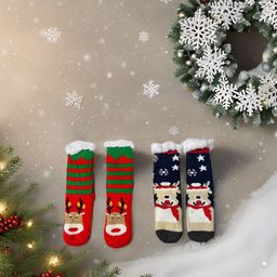 Butterthief Unisex Pack Of 2 Printed Calf-Length Sherpa Socks-7