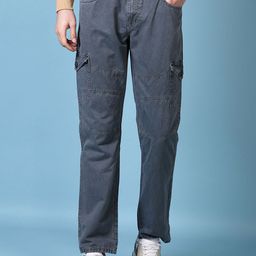 V-Mart Men Cotton Cargos Regular Fit Trousers-image-11