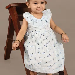 Nature Nook Kids Floral Print Fit & Flare Midi Dress-picture-54