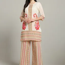 Meena Bazaar Women Ethnic Motifs Printed Regular Kurta with Trousers-17