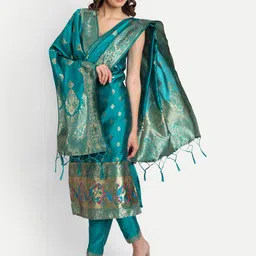 VredeVogel Women Woven Design Kurta with Trousers & Dupatta-picture-44