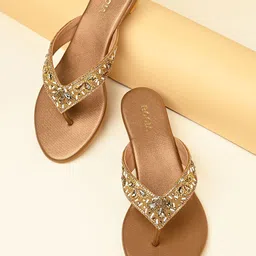 Rocia Women Ethnic Embellished Wedge Heel Sandals-10