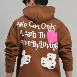GRIFFEL Men Typography Printed Hooded Pullover Sweatshirt-image-49