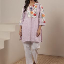 SRIHA Floral Printed V Neck Top With Trousers-11