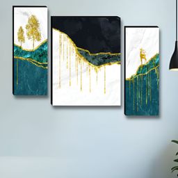 Livin'luxe White & Green Set of 3 Piece Wood Other Wall Paintings-picture-49