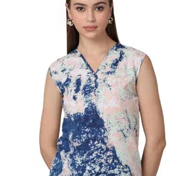 SZN Print Mandarin Collar Top-image-91