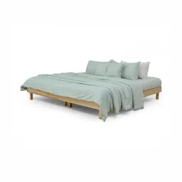 Zarf Blue 6 Pieces Checked Egyptian Cotton Double King Superfine Bedding Set-picture-31