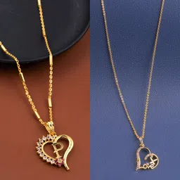 Boghra Sales Set Of 2 Gold-Plated Brass American Diamond Chain-32