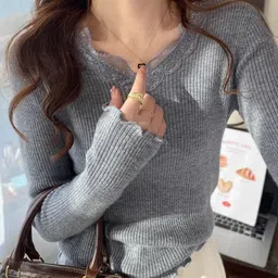 KPOP Women Cotton Long Sleeves Top-picture-3