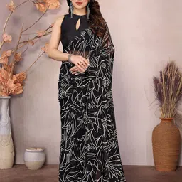 ROOP SUNDARI SAREES Floral Printed Pure Georgette Saree-picture-46