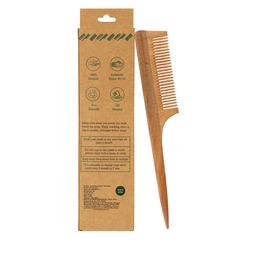 Kind of Earthy Kacchi Neem Comb With Handle- Brown image 2