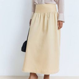 MANGO High-Rise Maxi A-Line Skirt with Frayed Hem-picture-13