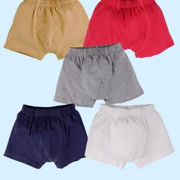 KiddoPanti Boys Pack Of 5 Cotton Mid Rise Basic Briefs-image-59