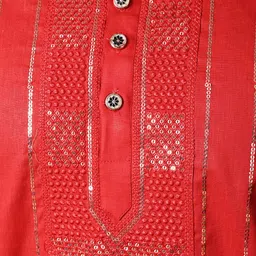 AHLAN APPARELS Ethnic Motifs Embroidered Sequinned Kurta With Pyjamas image 3
