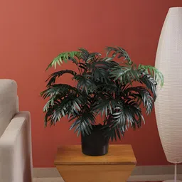 ARICK DECOR Green 1 Pieces Palm Artificial Plant With Pot-image-99