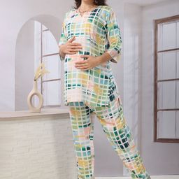 EASY MOM Printed Tunic With Trousers Co-Ords-88