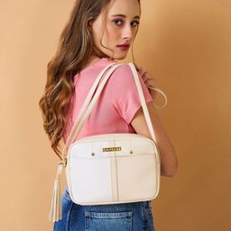 DressBerry X CAPRESE Women Small, White & Beige Sabreen Sling Bag-38