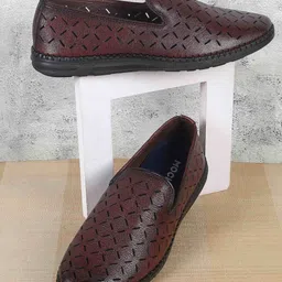 Mochi Men Woven Design Leather Slip-On Sneakers-image-53