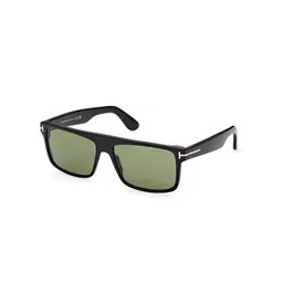 Tom Ford Men Green Lens & Black Square Sunglasses with UV Protected Lens-picture-33