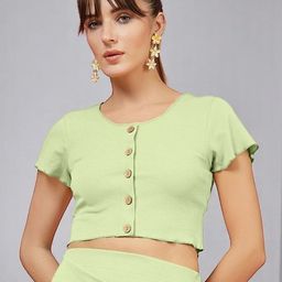 OOMPH! FACTOR Women Ribbed Fitted Crop Top-picture-7