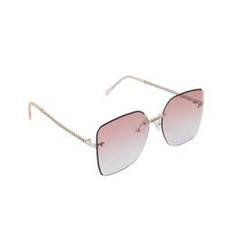 BAYBERRY Unisex Pink Lens & Gold-Toned Oversized Sunglasses with-4