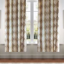 Kanodia Poly Fab Brown & White Set of 2 Ethnic Motifs Room Darkening Window-18