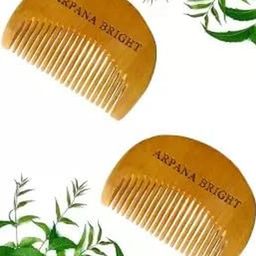 Neem Wooden Beard Comb Pack of 2 Growth, Hairfall, Dandruff, Frizz Control-image-49