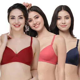 College Girl Pack Of 3 Full Coverage Lightly Padded T-shirt Bra-picture-47