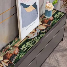 PRAKARTIK Green & Brown Printed Pure Cotton Table Runner-9