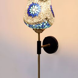 Devansh White & Gold-Toned Metal Traditional Abstract Shaped Shaped Wall Lamp-image-68