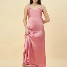 The Kaftan Company Women Satin Maxi Wrap Nightdress-image-45